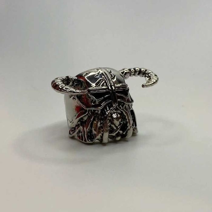 Sygnet pierścionek obrączka ring rycerz rogi srebrny