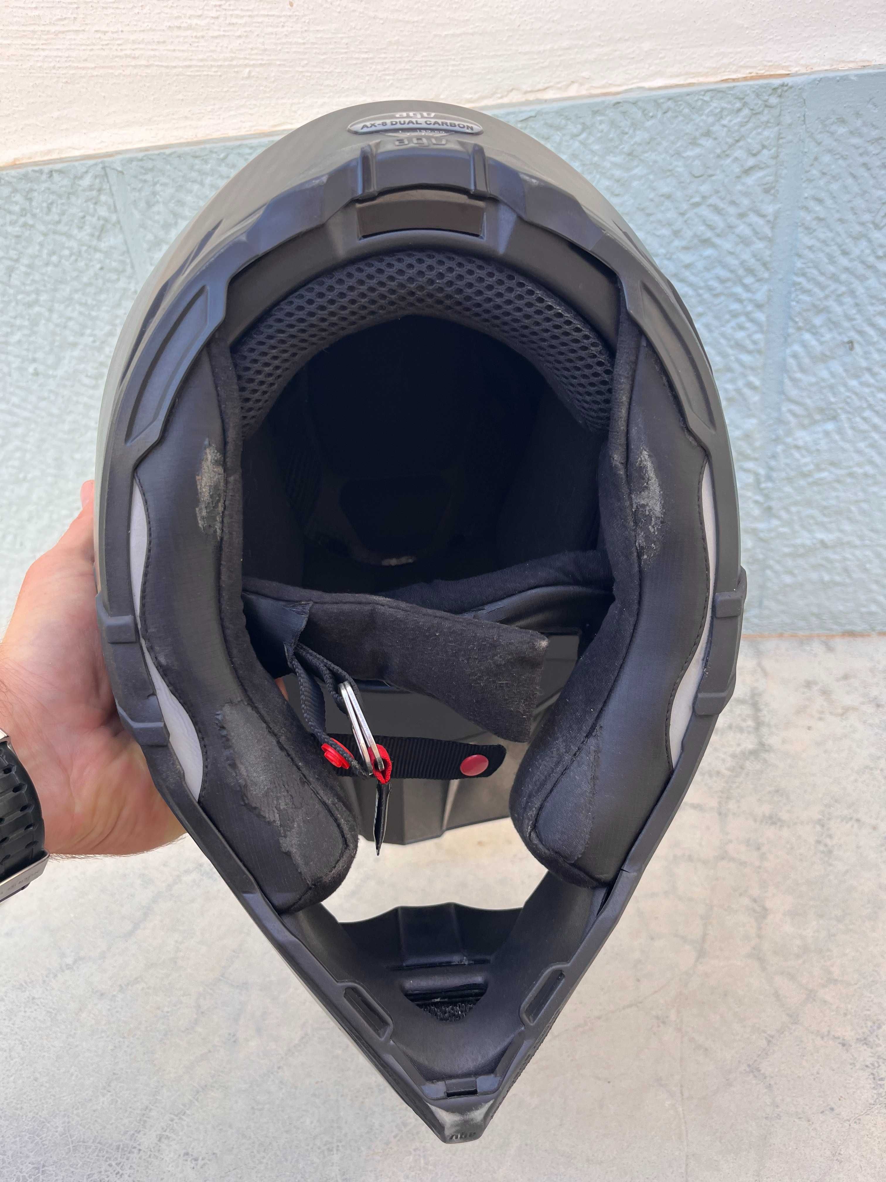 Capacete AGV AX-8 Dual Carbon - Tamanho L - 59/60 cm