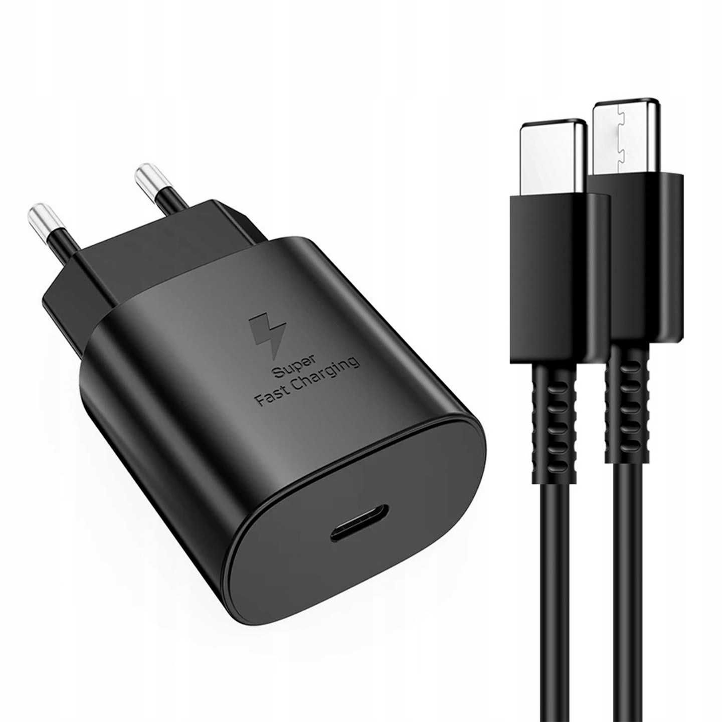 Szybka ładowarka do telefonu SAMSUNG Kostka PD 25W + Kabel USB-C 1m