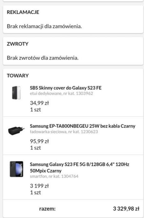 Samsung Galaxy S23 FE 5G z Med.Expert 8gb128gb#100%sprawny#bdb stan#ko