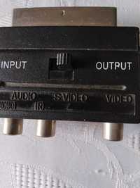 Scart na 3x gniazda cinch przełącznik IN/OUT + adapter S-VIDEO S-VHS