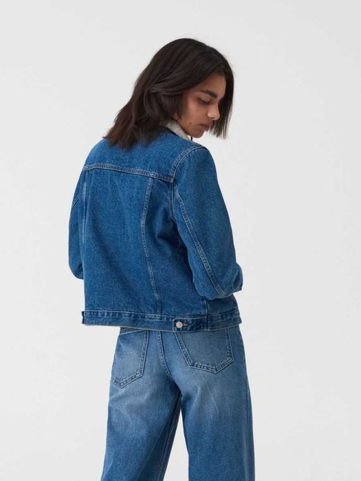 Kurtka jeansowa sherpa damska rozmiar XS 34 Sinsay