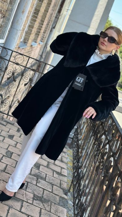 Оригінал! Норкова шуба пальто GF Ferre велюрова норка 95 см р.44-46-48