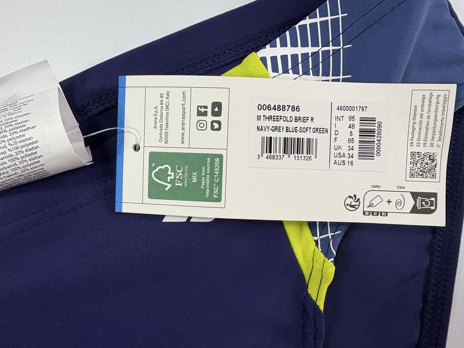 Męskie kąpielówki Arena 48 Threefold Brief