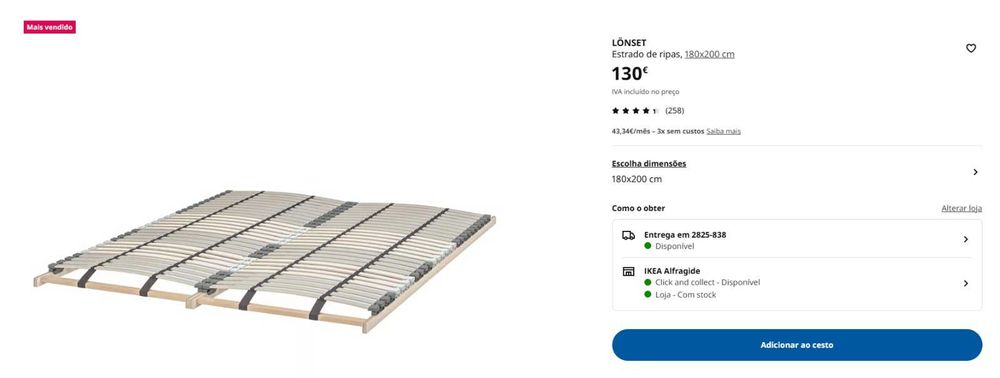 Estrado de ripas LONSET (IKEA)