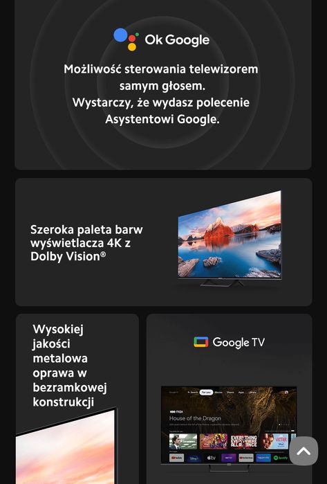 Xiaomi Tv A Pro 55 4K Android telewizor folia gwarancja