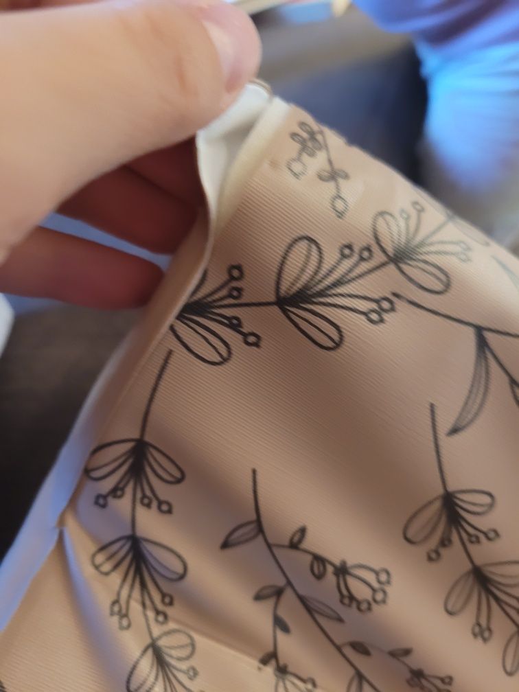 Przewijak cebe baby beżowy motyw roślinny boho twardy krotki 50x70