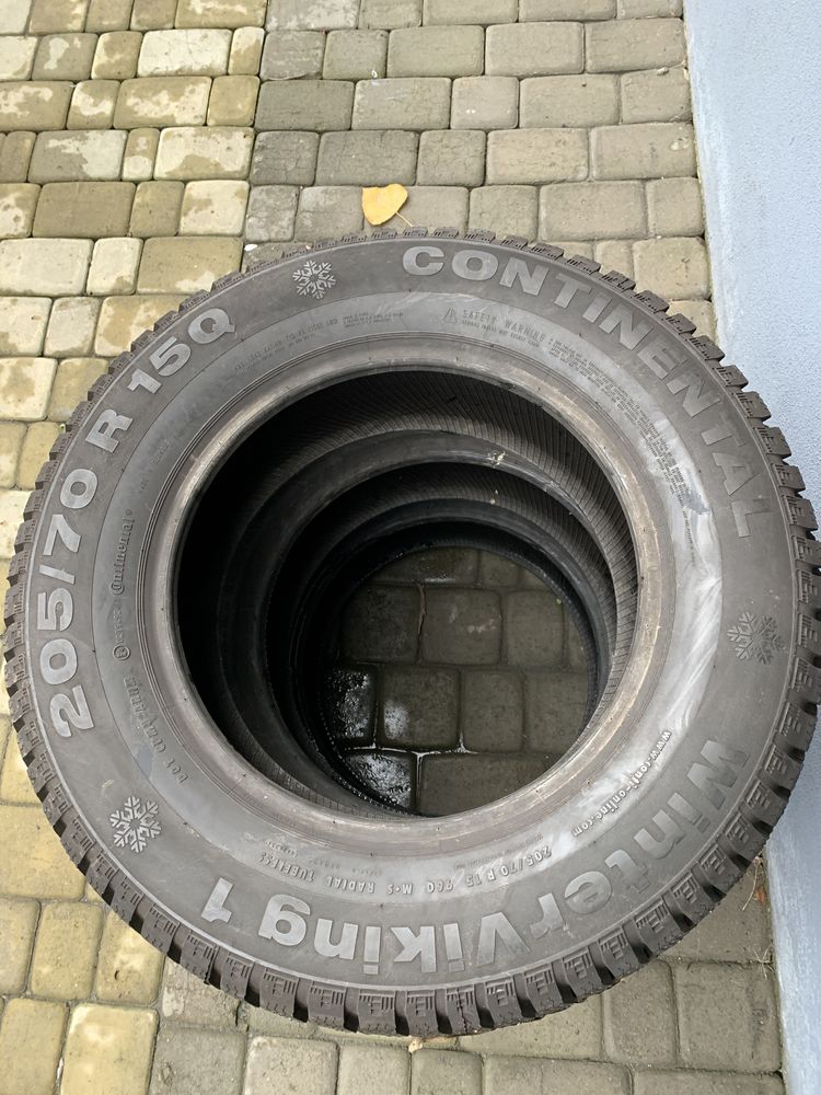 (1шт) нове 205/70R15 Continental WinterViking 1 (96Q) шип зимові шини