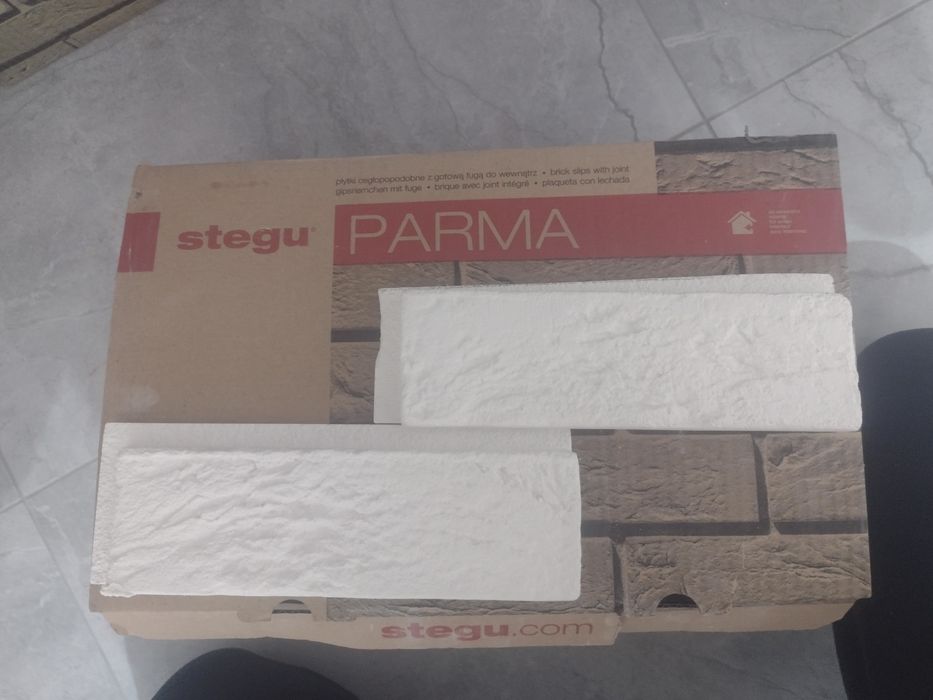 Witam sprzedam, Kamień dekoracyjny z fugą Parma 1 biały Stegu 22,2×7,4