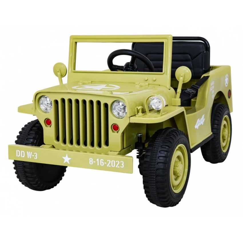 Auto na akumulator 4x4 Pojazd Retro Wojskowy samochód dla dzieci