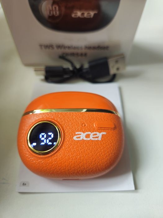 Słuchawki " ACER " NOWE -   z Wyświetlaczem !!! Pomarańczowe / Czarne
