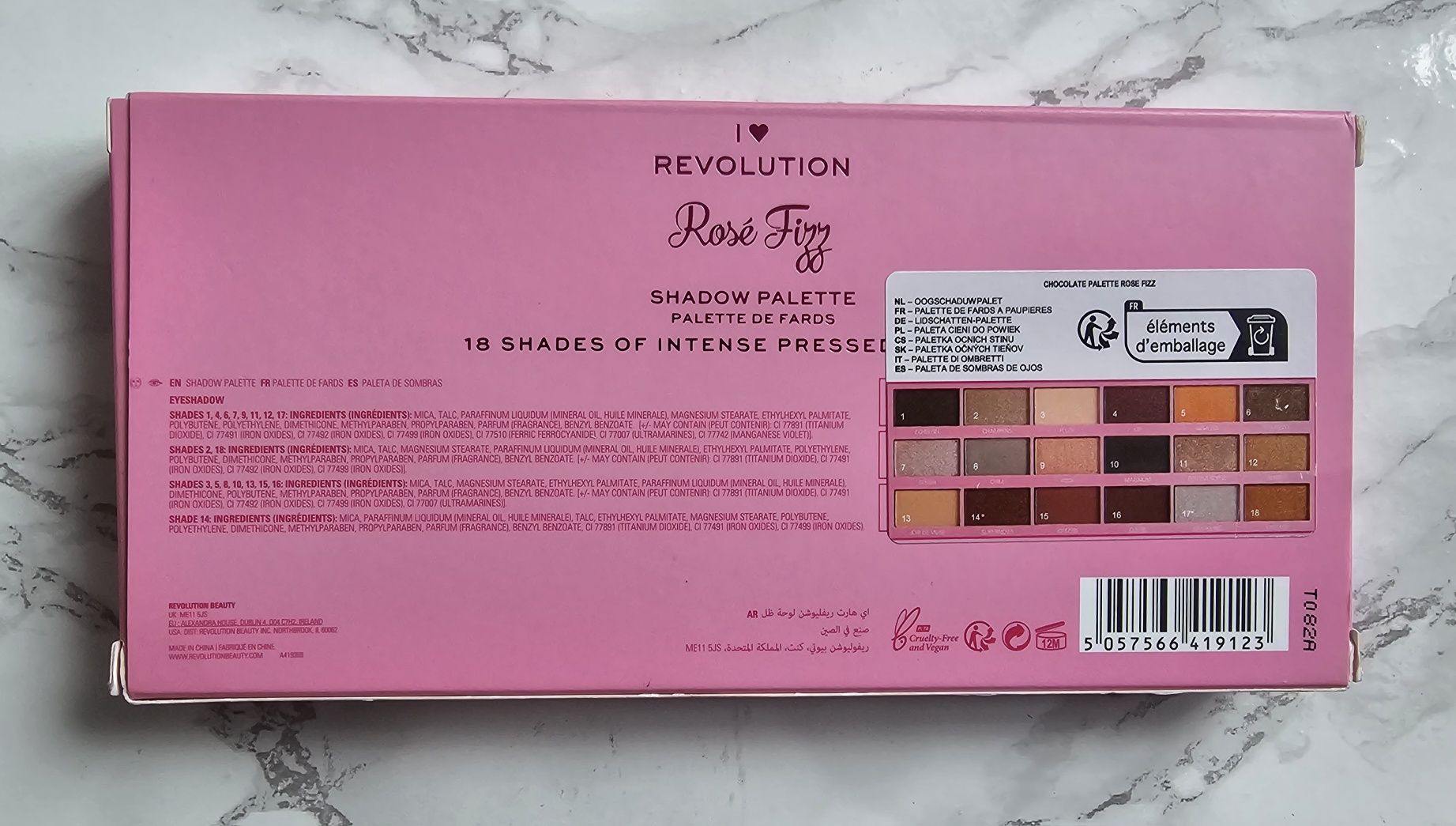 Makeup Revolution Rosé Fizz Chocolate Palette Paleta Cieni do Powiek