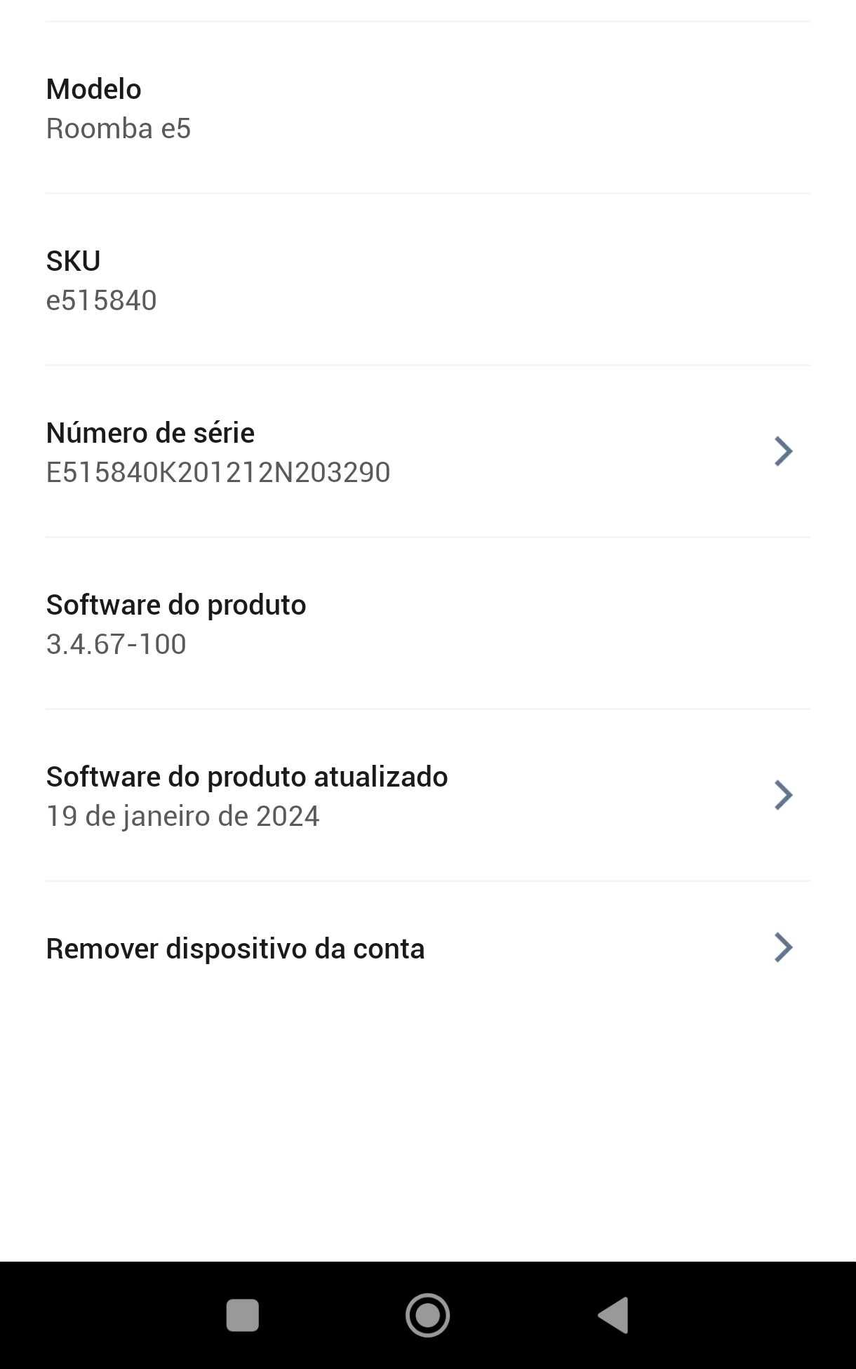 Aspirador Inteligente ROOMBA E5 COMO NOVO