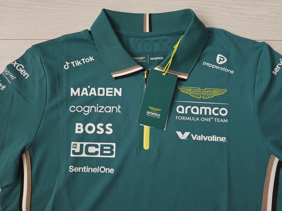 Koszulka polo Aston Martin Formula One Team 2025, Boss, F1, Formula 1