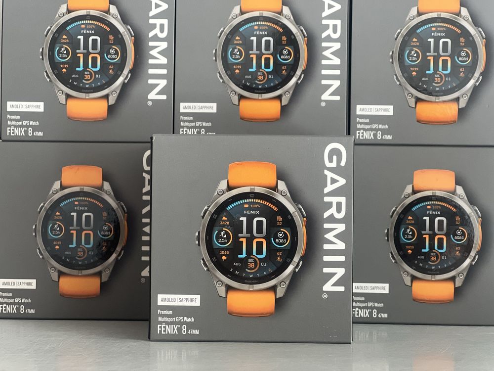 Годинник Garmin Fenix 8 47 mm AMOLED Sapphire Tit. Spark orange/graph