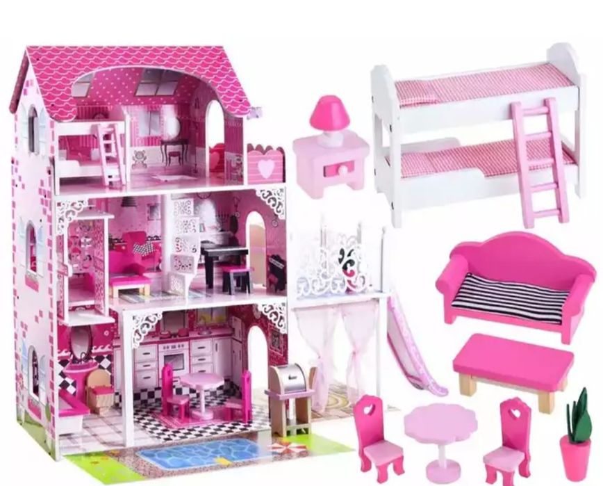 Domek drewniany duży dla barbi