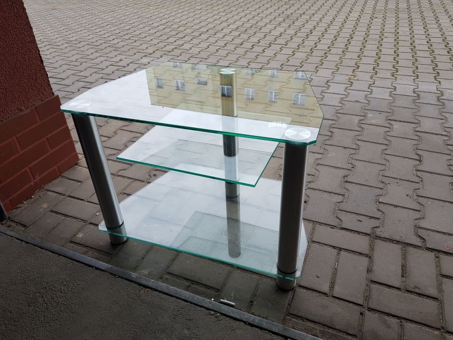 Stolik RTV szkło i aluminium