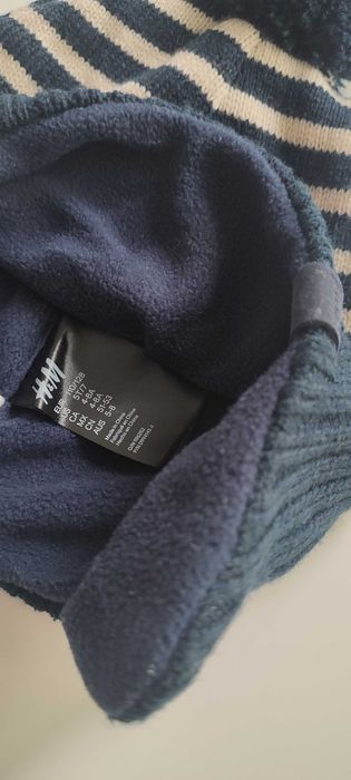 H&M 110/128 4-8 l. czapka + komin Komplet Chłopięcy w paseczki
