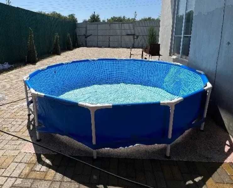 Синий каркасный бассейн круглый 366 / 76 см
