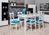 Zestaw Stół z 6 Krzesłami Piękny Biały Salon/Kuchnia/Jadalnia Sprawdź!