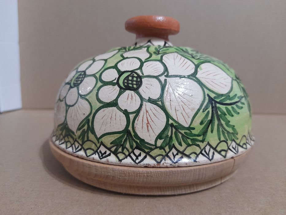 Queijeira artesanal barro pintado