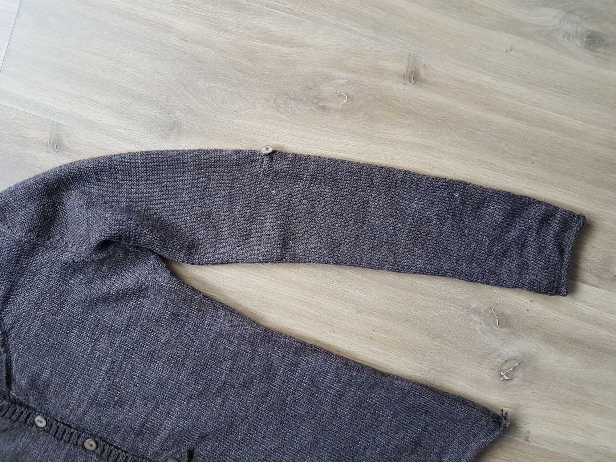 Brązowy sweter H&M wywijane rękawy roz. M 42% Wełna 28% Alpaka