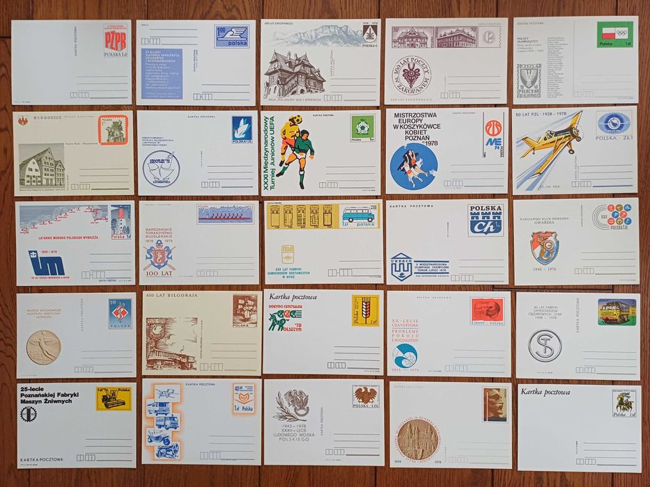 Kartki pocztowe - całostki - 1978 rok - 33 sztuki