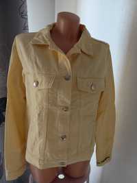 Dżinsowa żółta kurtka damska H&M S