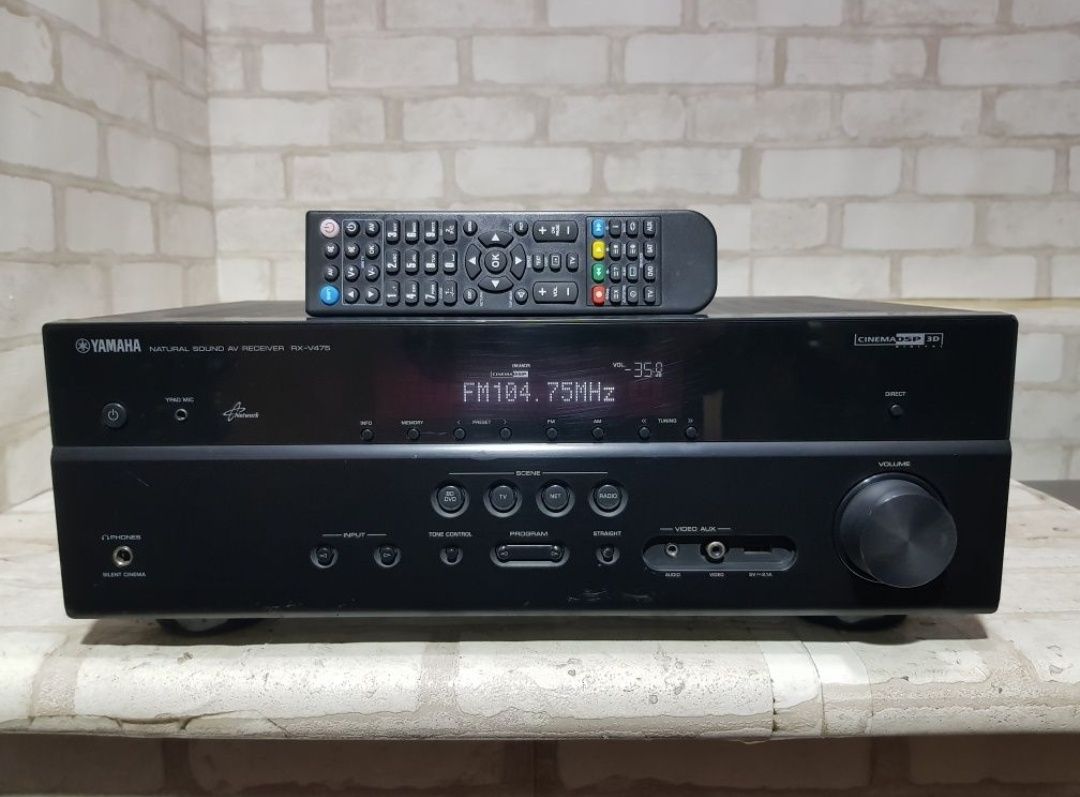 Пульт! 5.1 AV ресивер YAMAHA RX-V475,*5x115 Вт, HDMI, USB, LAN, 3d, +1