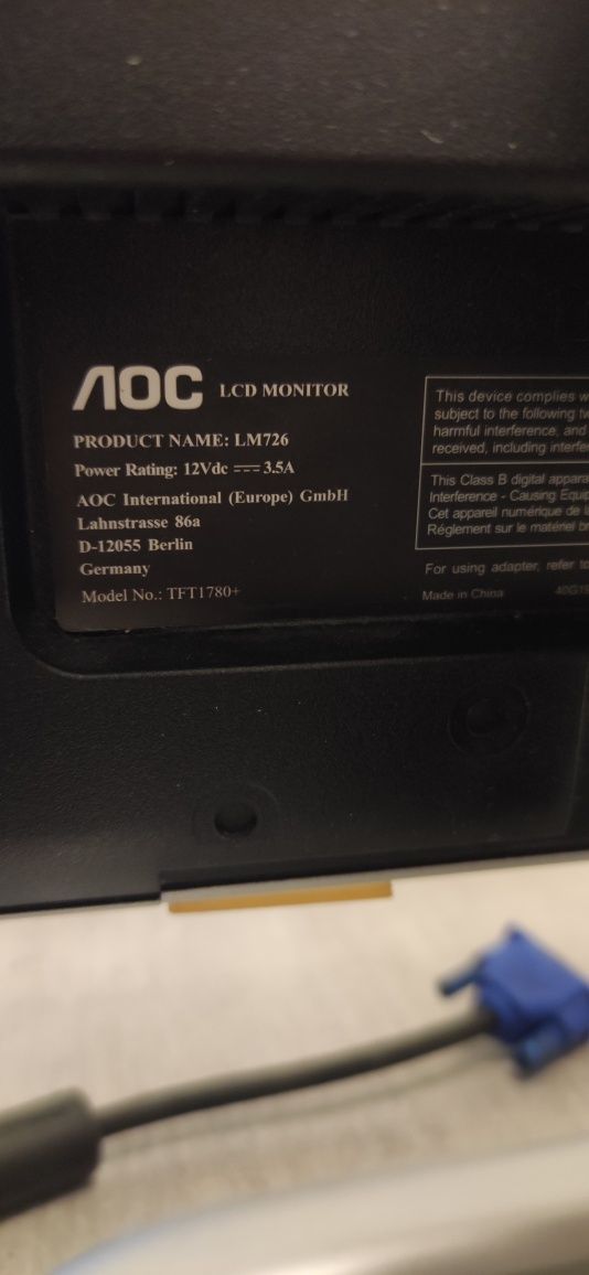 Monitor LCD AOC 17 cali