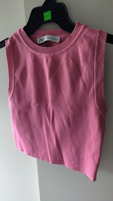 Top różowy Zara M bezrękawnik