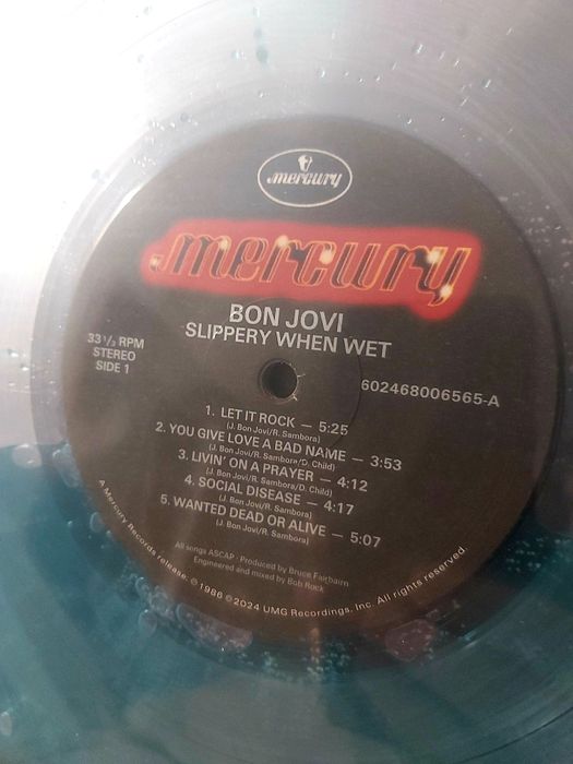 Bon Jovi Slippery when wet vinil edição limitada water filled