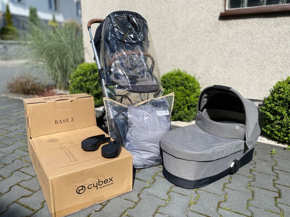Kompletny zestaw Wózek 4w1 +fotelikiem i bazą obrotową do auta i wózka