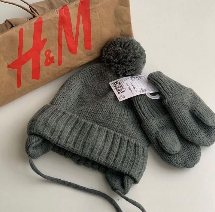Шапка і рукавички H&M 6-12м -450грн