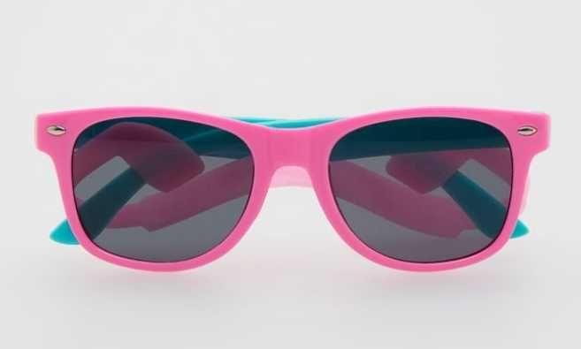 Okulary dziewczęce przeciwsłoneczne na gumce kolorowe