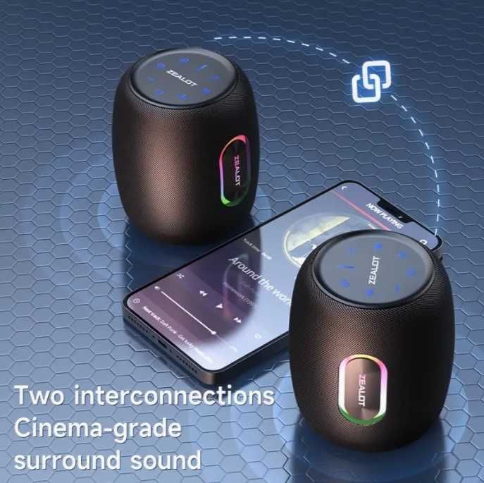 Колонка bluetooth ZEALOT S64 50 Вт беспроводной портативный динамик