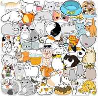 Стикеры набор виниловых наклеек коты милые котики наклейки с кошками