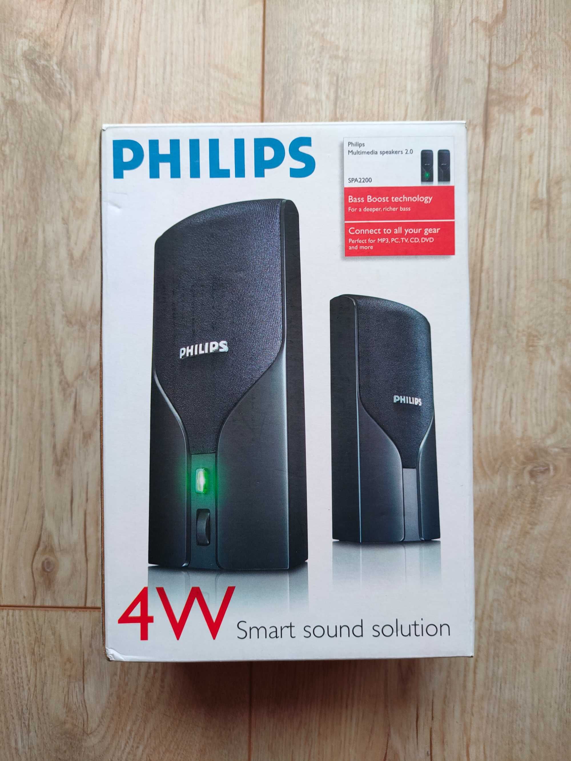 Nowe, czarne głośniki Philips multimedialne SPA 2200/00