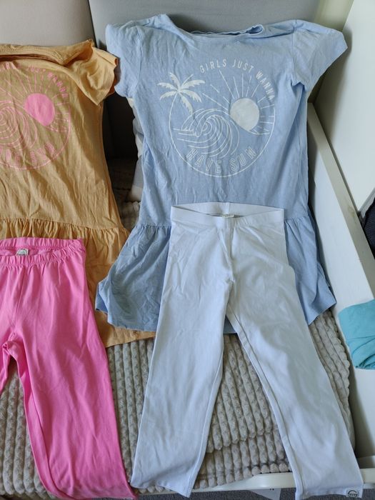 Paka ubranek dziewczęcych wójcik dres spodnie komplet sukienka leginsy