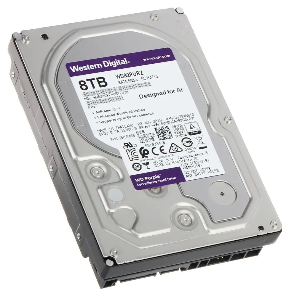 Жесткий диск HDD Western Digital Purple 8TB 256MB 7200rpm