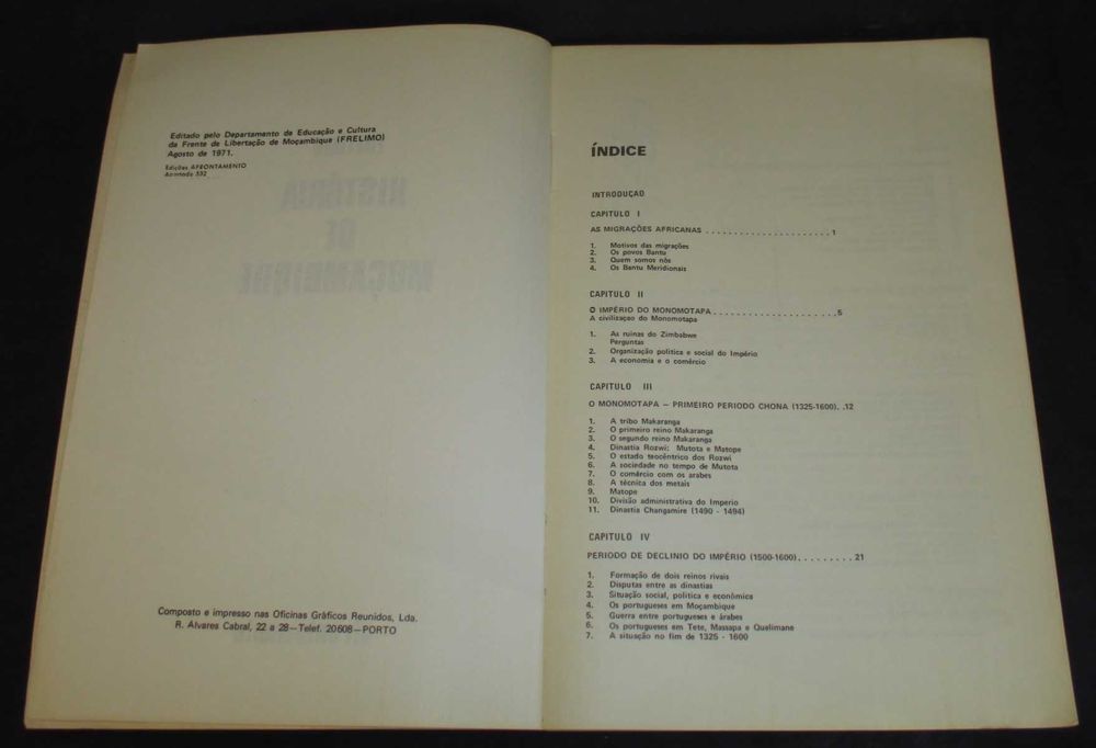 Livro História de Moçambique Frelimo