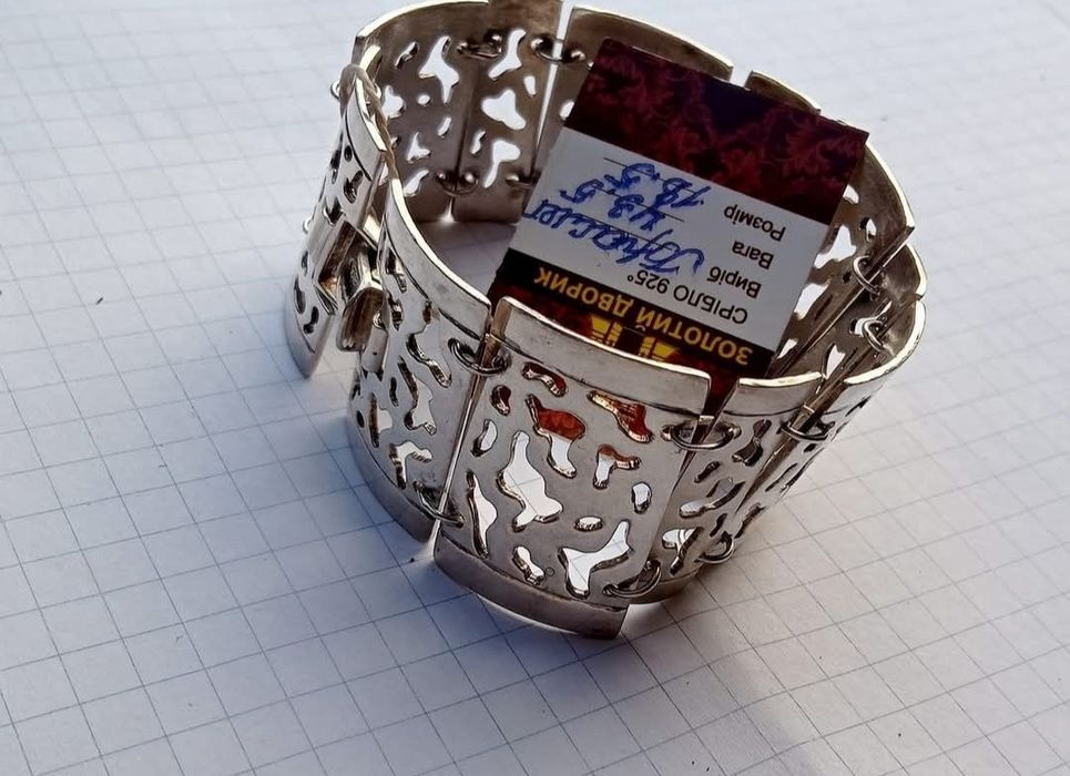 Шикарний срібний браслет, 925. Браслет серебро.