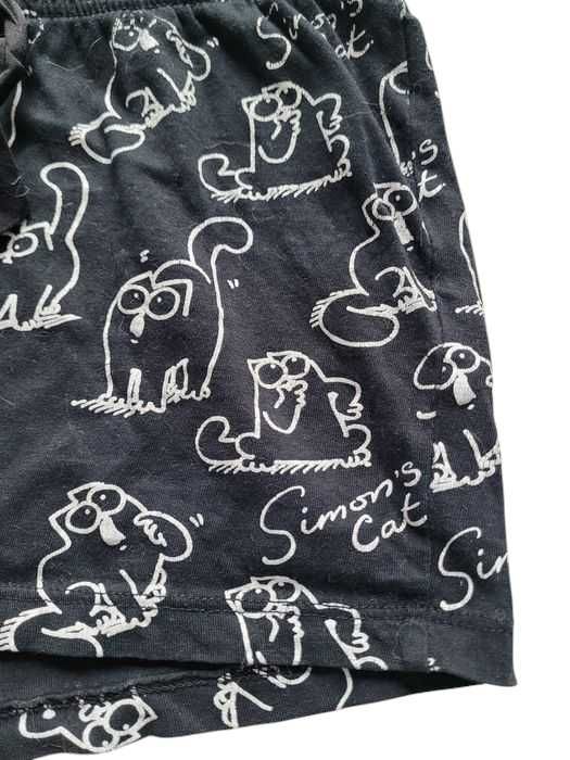 Krótkie spodenki do spania piżama szorty 36,S Sinsay kot Simon's cat
