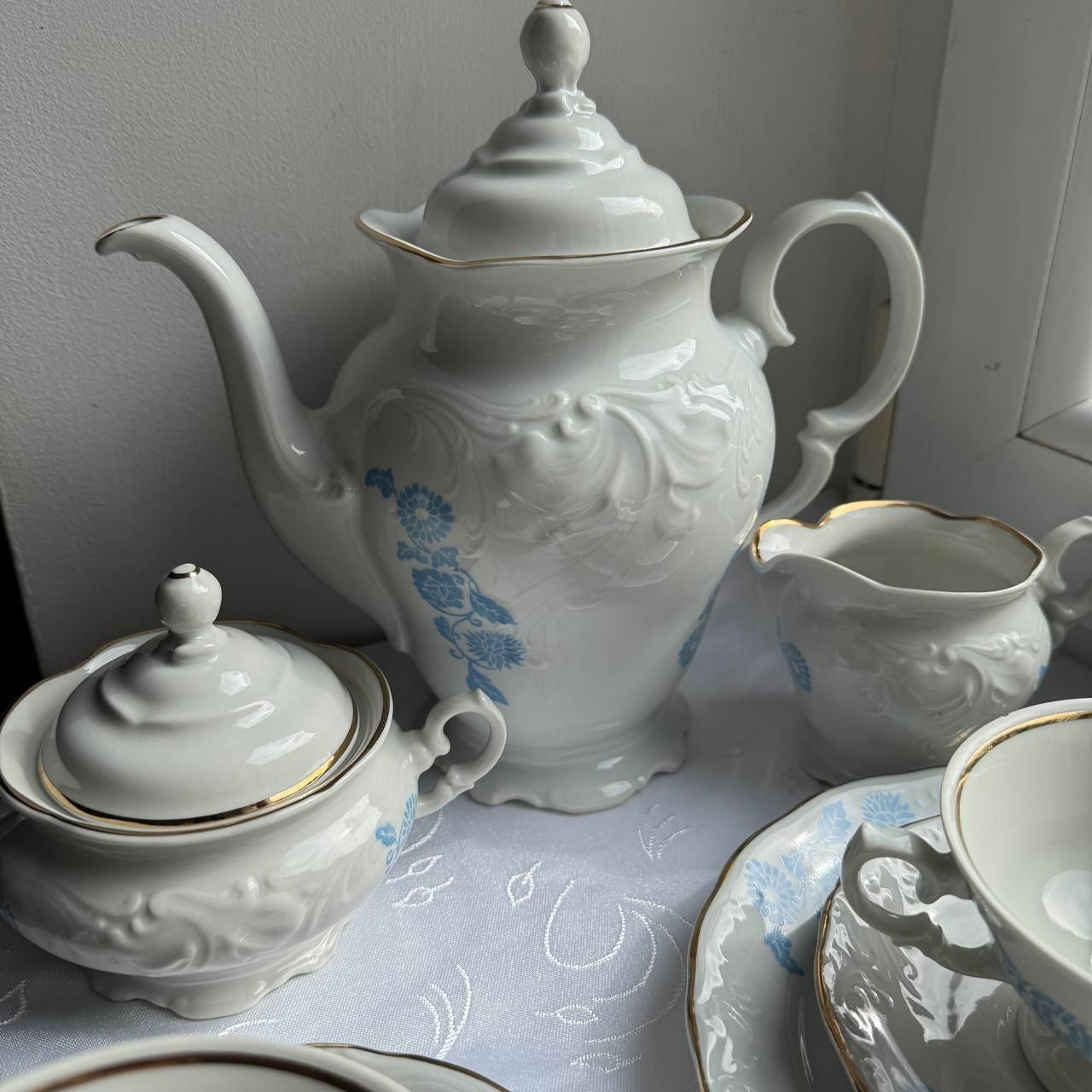 Serwis kawowo-śniadaniowy Wałbrzych Fryderyka Porcelana PRL