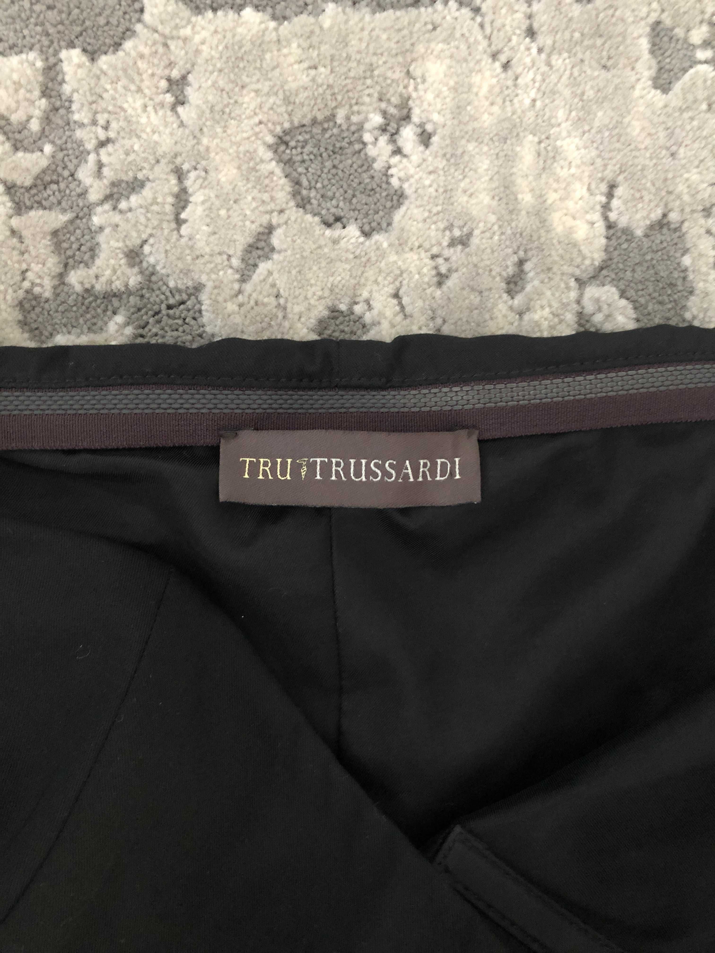 sukienka wieczorowa bez ramiączek Tru Trussardi czarna r m
