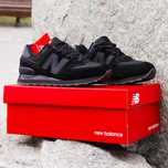 (1560) Кросівки New Balance 574 повністю чорні (36-39) нб ню беленс