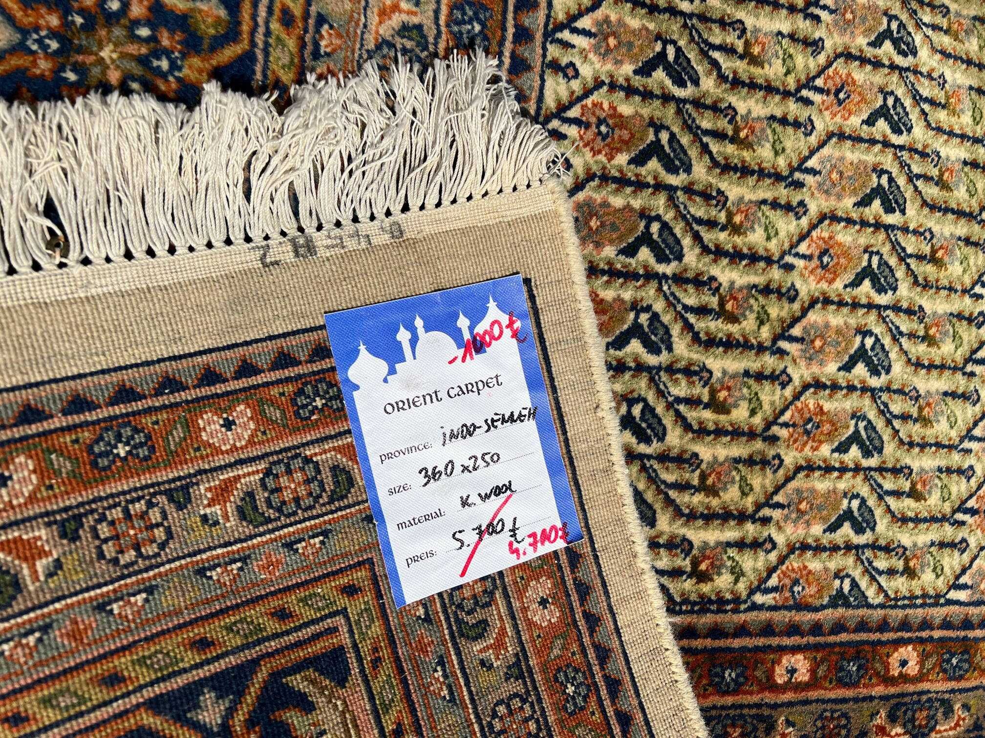 Kaszmirowy dywan perski Indo-Senneh 360x250 galeria 27 tys