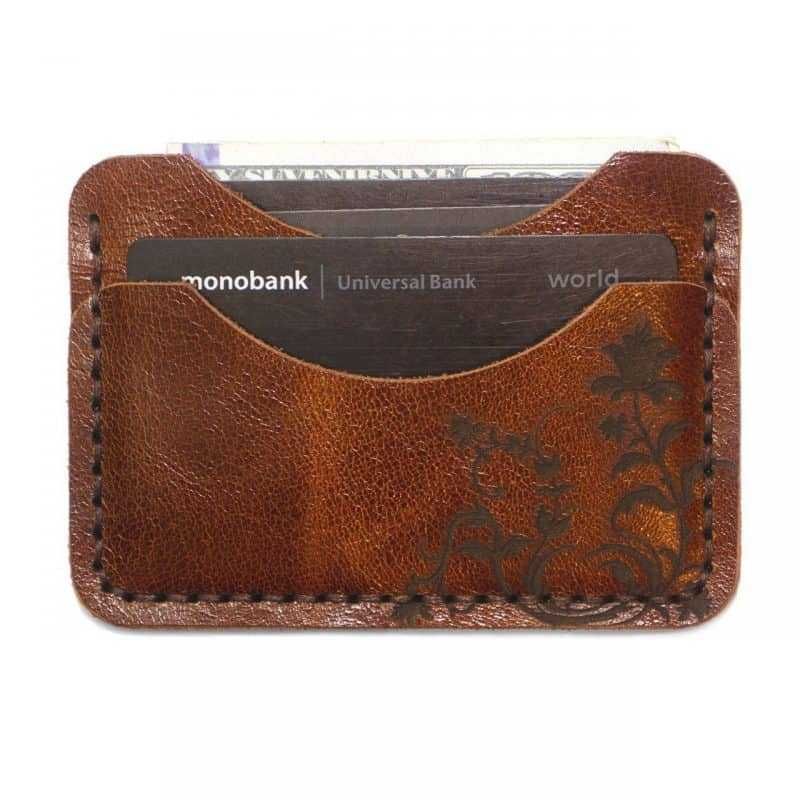 Portfel męski skórzany ultra cienki z grawerem handmade