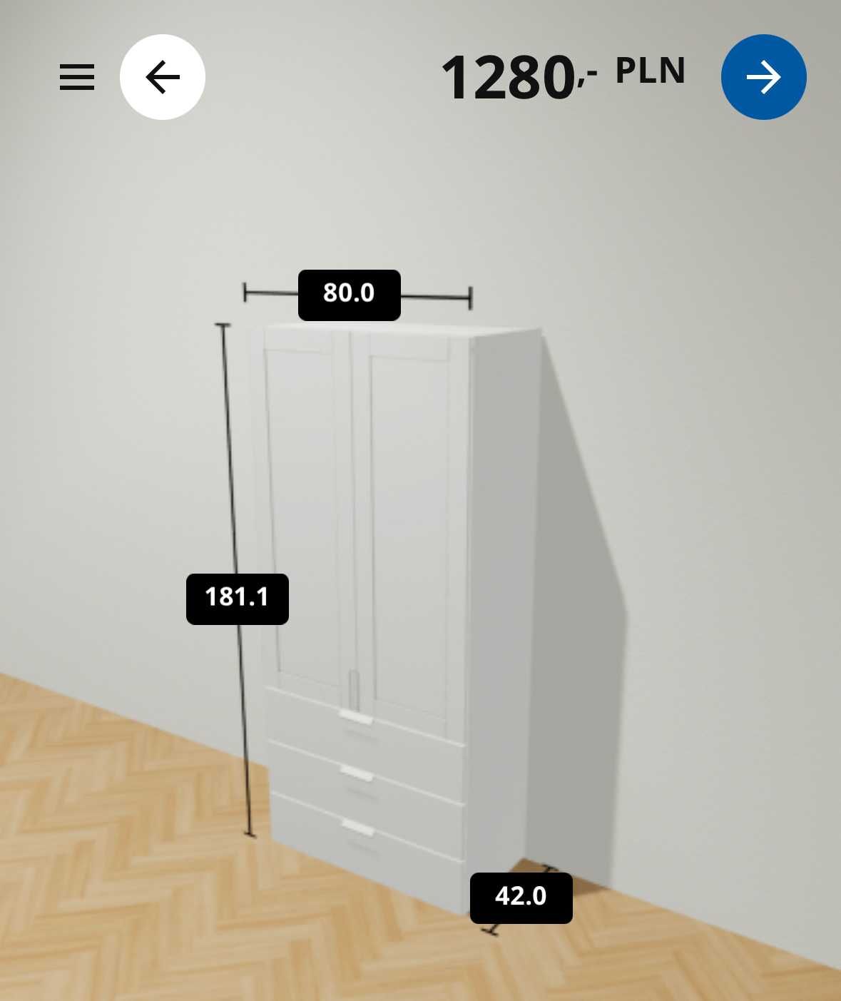 Szafa IKEA PLATSA z lustrami i nadstawką