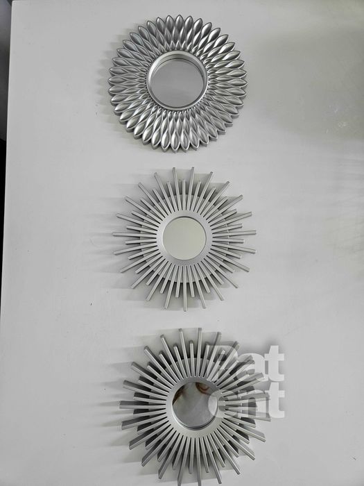 Lustra zestaw 3 luster w srebrnych ramkach do domu na ścianę dekoracja